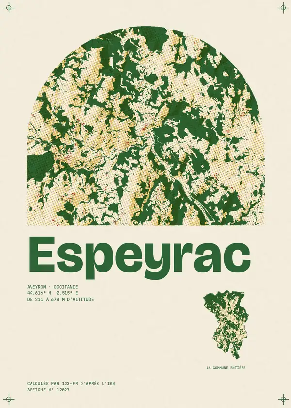Affiche de Espeyrac, calculée par 123-fr d'après l'IGN