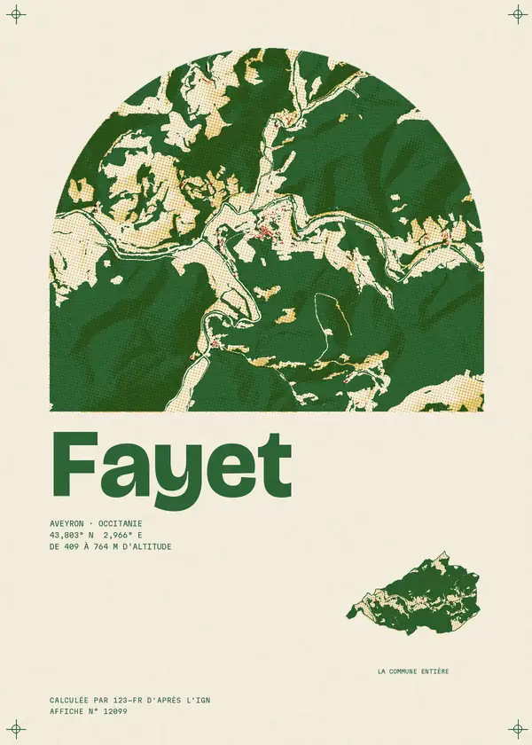 Affiche de Fayet, calculée par 123-fr d'après l'IGN