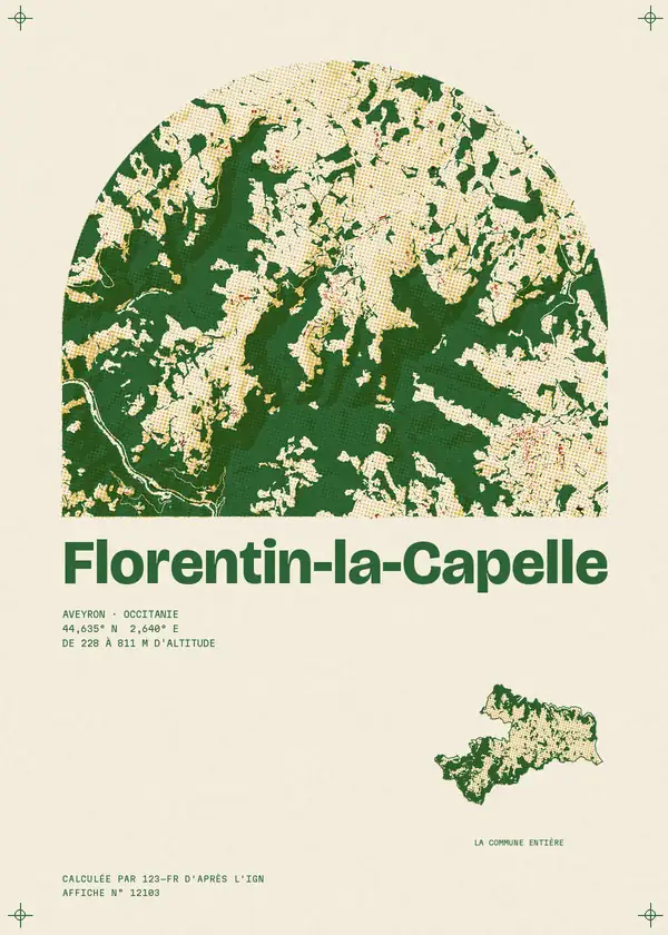 Affiche de Florentin-la-Capelle, calculée par 123-fr d'après l'IGN