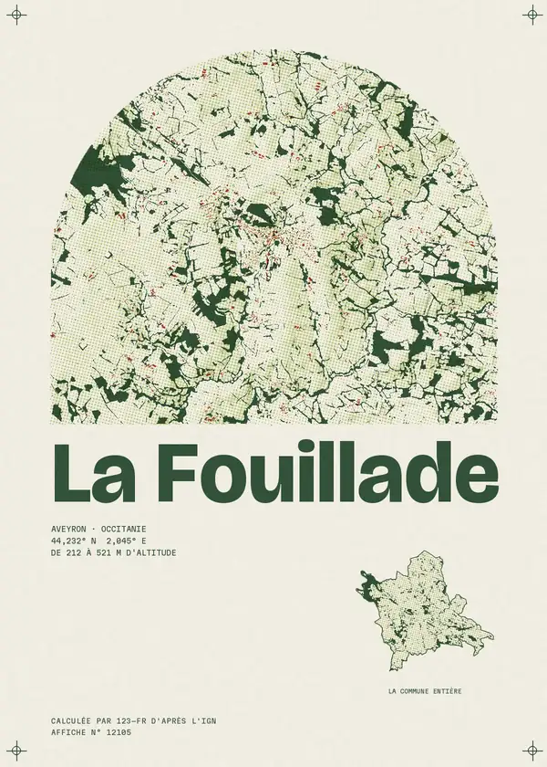 Affiche de La Fouillade, calculée par 123-fr d'après l'IGN