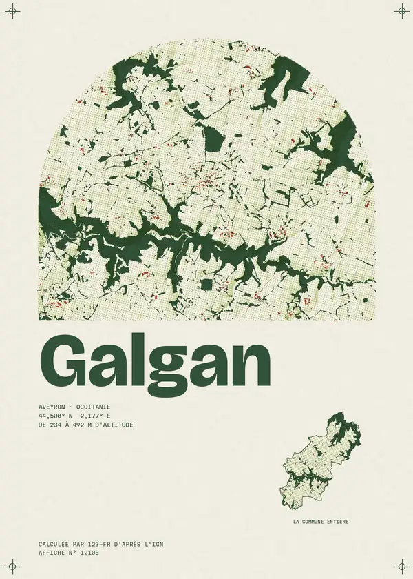 Affiche de Galgan, calculée par 123-fr d'après l'IGN