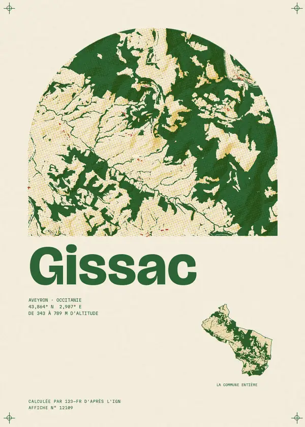 Affiche de Gissac, calculée par 123-fr d'après l'IGN