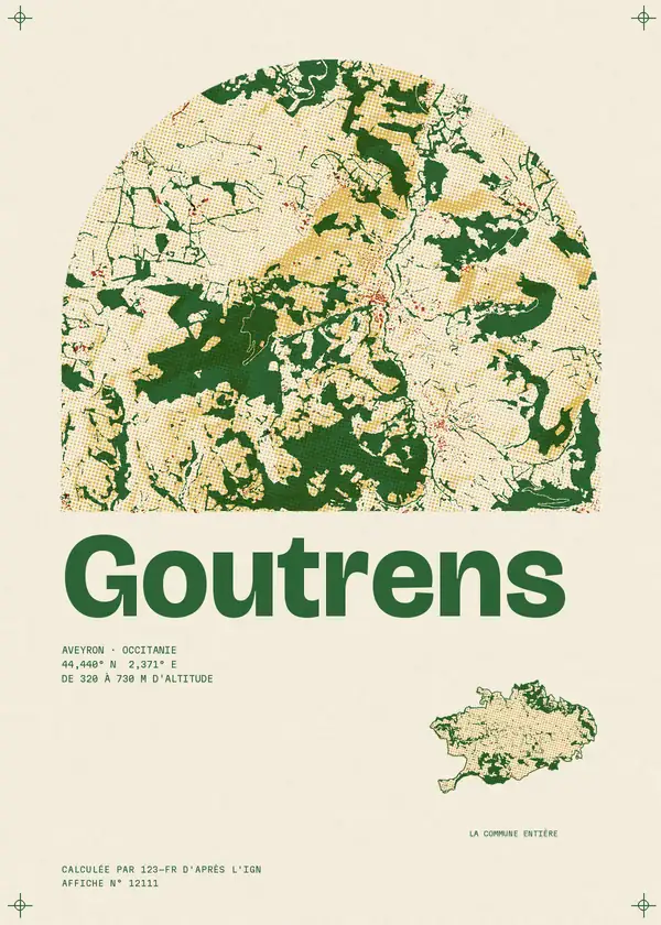 Affiche de Goutrens, calculée par 123-fr d'après l'IGN