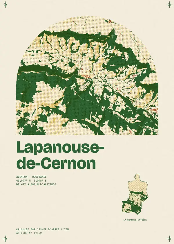 Affiche de Lapanouse-de-Cernon, calculée par 123-fr d'après l'IGN