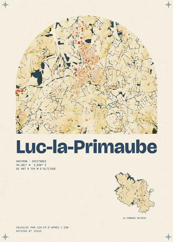 Affiche de Luc-la-Primaube, calculée par 123-fr d'après l'IGN