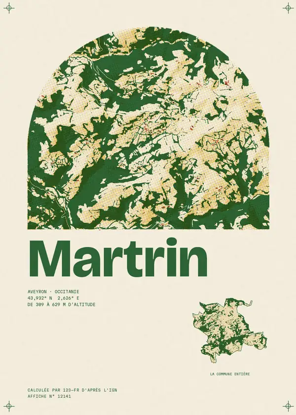 Affiche de Martrin, calculée par 123-fr d'après l'IGN