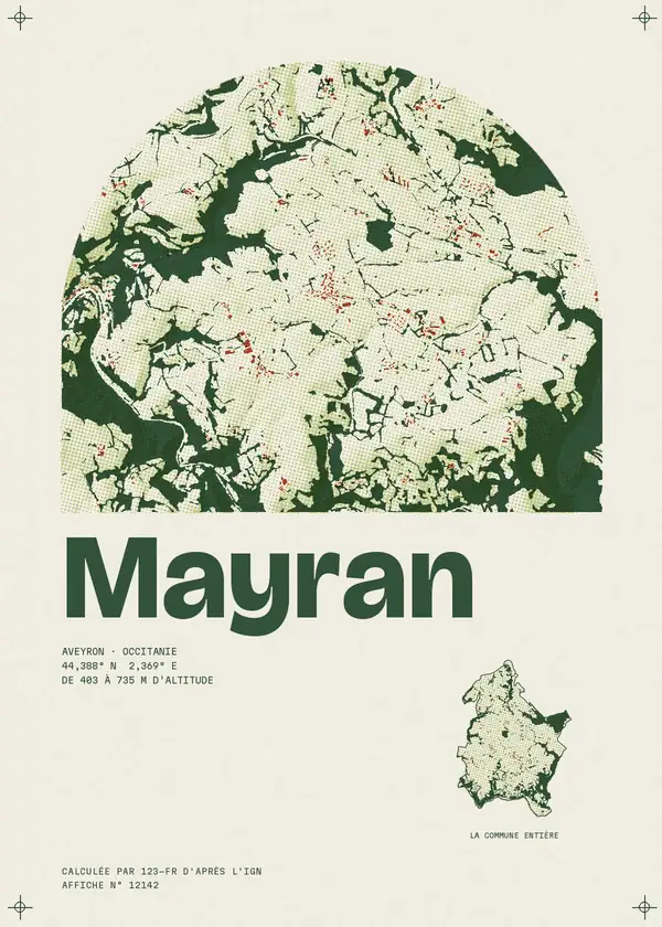 Affiche de Mayran, calculée par 123-fr d'après l'IGN