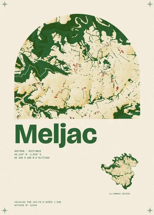 Affiche de Meljac, calculée par 123-fr d'après l'IGN