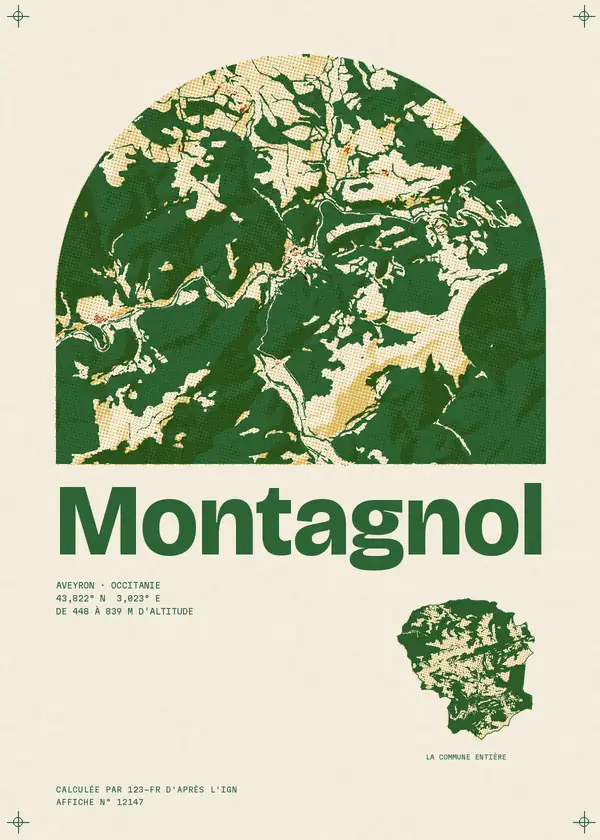 Affiche de Montagnol, calculée par 123-fr d'après l'IGN