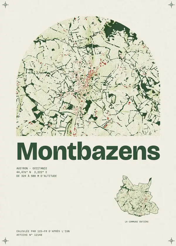 Affiche de Montbazens, calculée par 123-fr d'après l'IGN