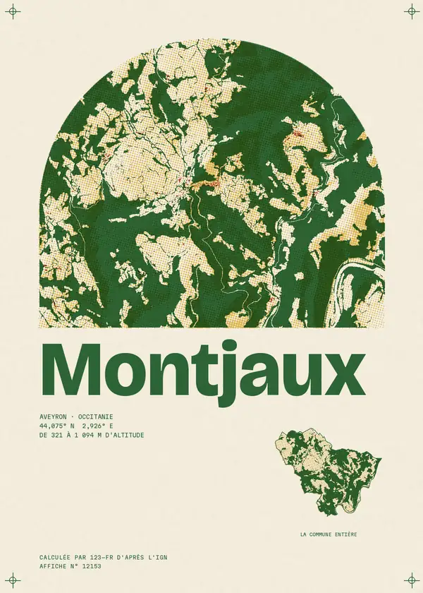 Affiche de Montjaux, calculée par 123-fr d'après l'IGN