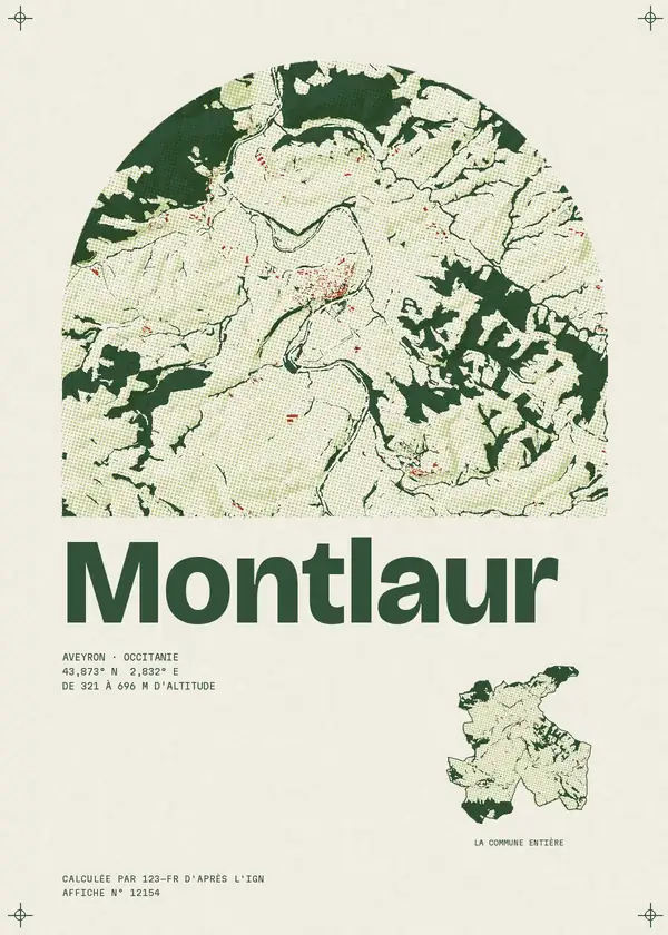Affiche de Montlaur, calculée par 123-fr d'après l'IGN