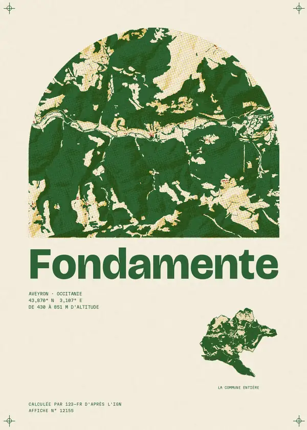 Affiche de Fondamente, calculée par 123-fr d'après l'IGN