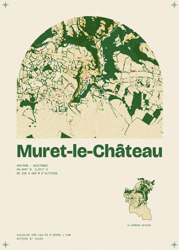 Affiche de Muret-le-Château, calculée par 123-fr d'après l'IGN