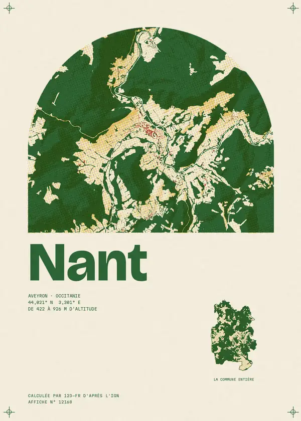 Affiche de Nant, calculée par 123-fr d'après l'IGN