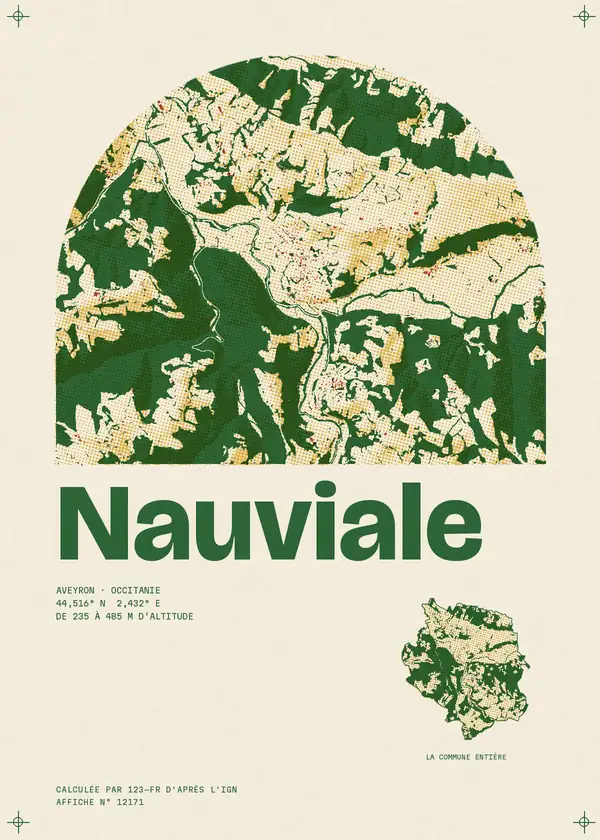 Affiche de Nauviale, calculée par 123-fr d'après l'IGN