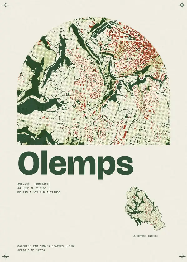 Affiche de Olemps, calculée par 123-fr d'après l'IGN