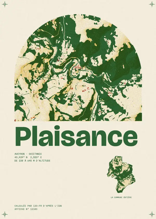 Affiche de Plaisance, calculée par 123-fr d'après l'IGN