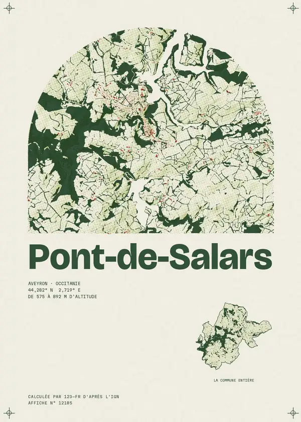 Affiche de Pont-de-Salars, calculée par 123-fr d'après l'IGN