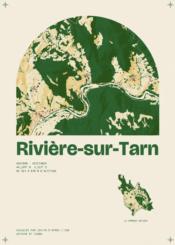 Affiche de Rivière-sur-Tarn, calculée par 123-fr d'après l'IGN