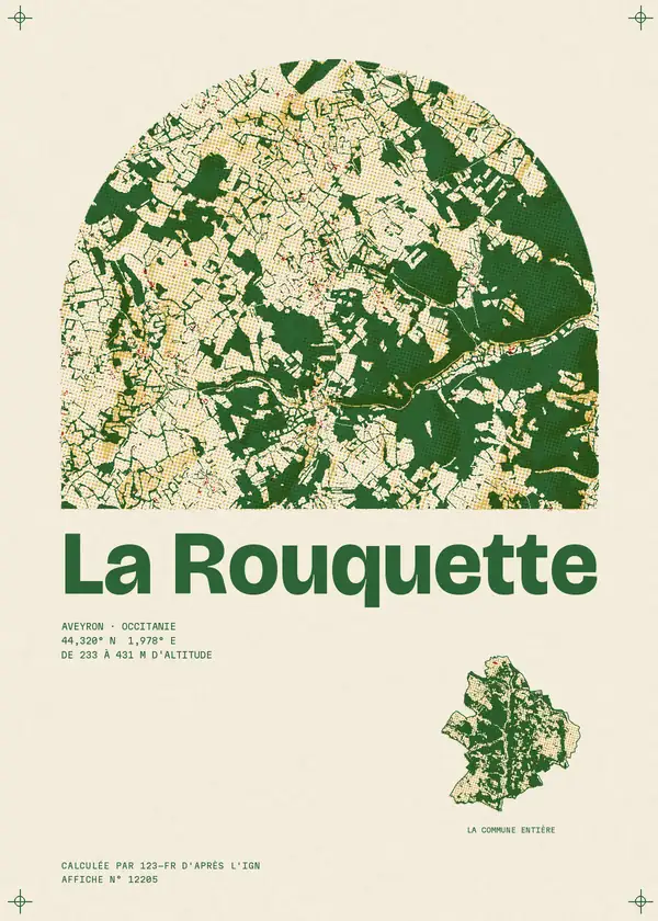 Affiche de La Rouquette, calculée par 123-fr d'après l'IGN