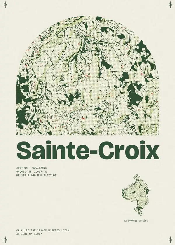 Affiche de Sainte-Croix, calculée par 123-fr d'après l'IGN