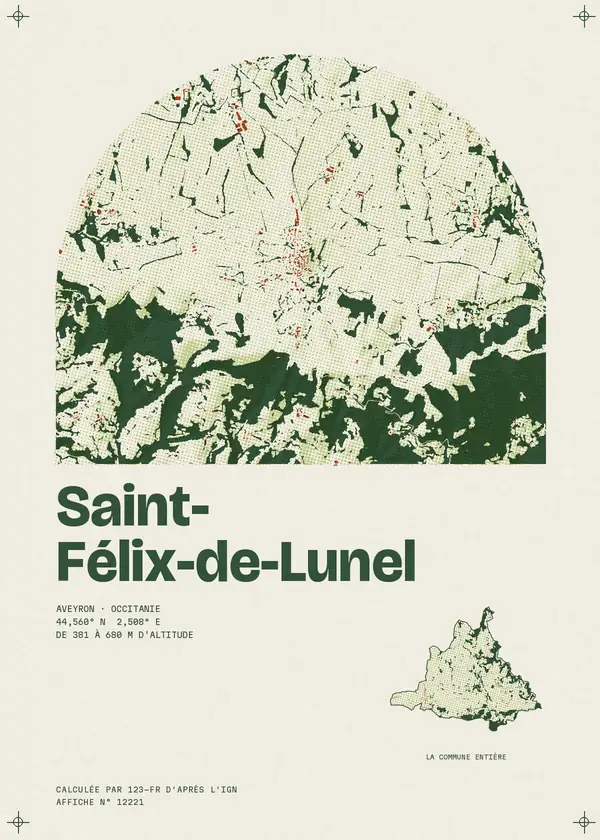 Affiche de Saint-Félix-de-Lunel, calculée par 123-fr d'après l'IGN