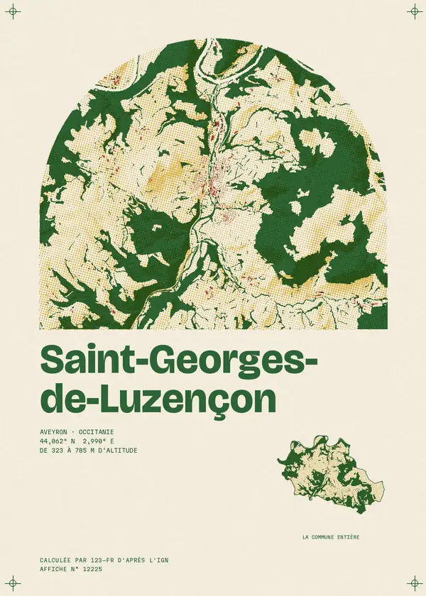 Affiche de Saint-Georges-de-Luzençon, calculée par 123-fr d'après l'IGN