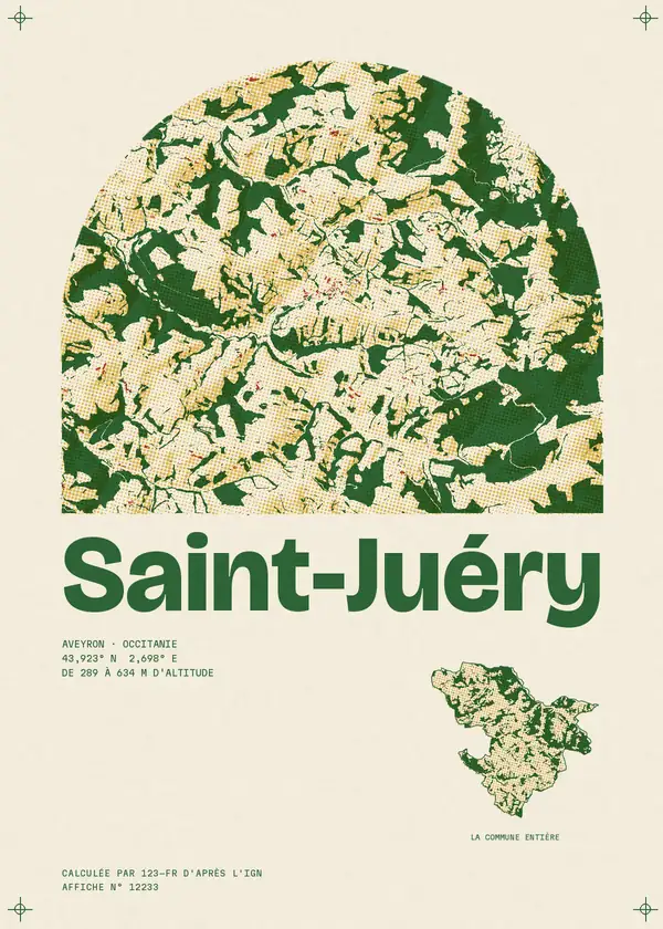 Affiche de Saint-Juéry, calculée par 123-fr d'après l'IGN