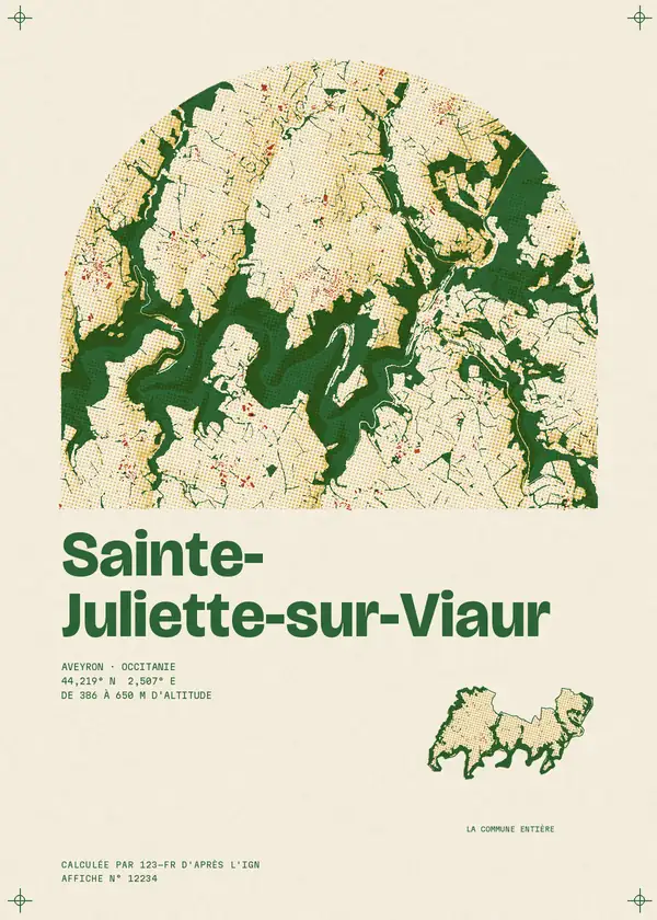 Affiche de Sainte-Juliette-sur-Viaur, calculée par 123-fr d'après l'IGN
