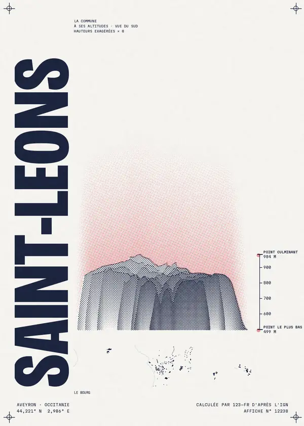 Affiche de Saint-Léons, calculée par 123-fr d'après l'IGN
