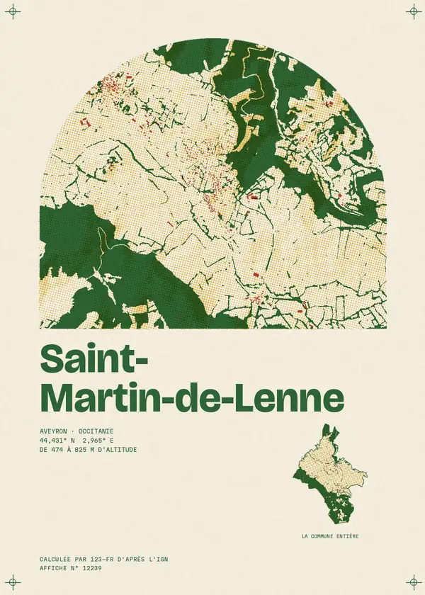 Affiche de Saint-Martin-de-Lenne, calculée par 123-fr d'après l'IGN