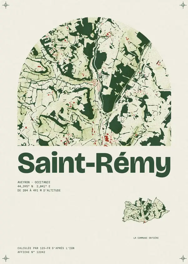 Affiche de Saint-Rémy, calculée par 123-fr d'après l'IGN