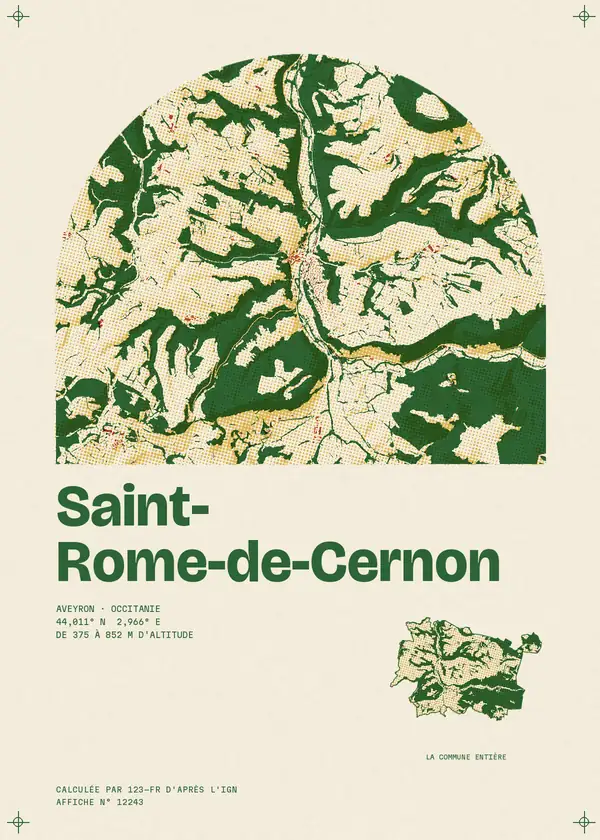 Affiche de Saint-Rome-de-Cernon, calculée par 123-fr d'après l'IGN