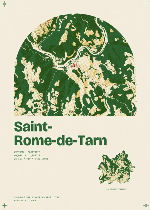 Affiche de Saint-Rome-de-Tarn, calculée par 123-fr d'après l'IGN