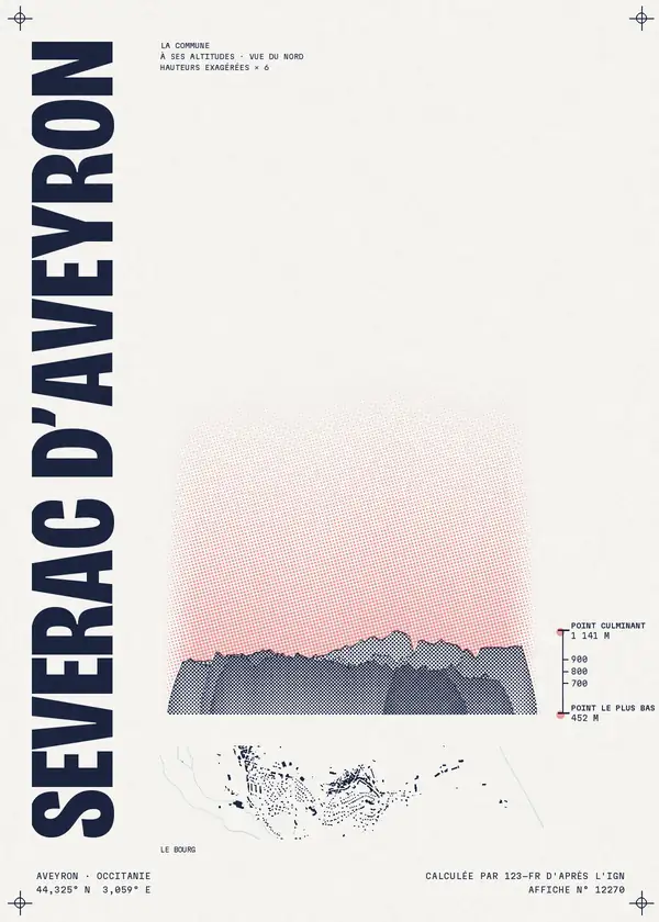 Affiche de Sévérac d'Aveyron, calculée par 123-fr d'après l'IGN