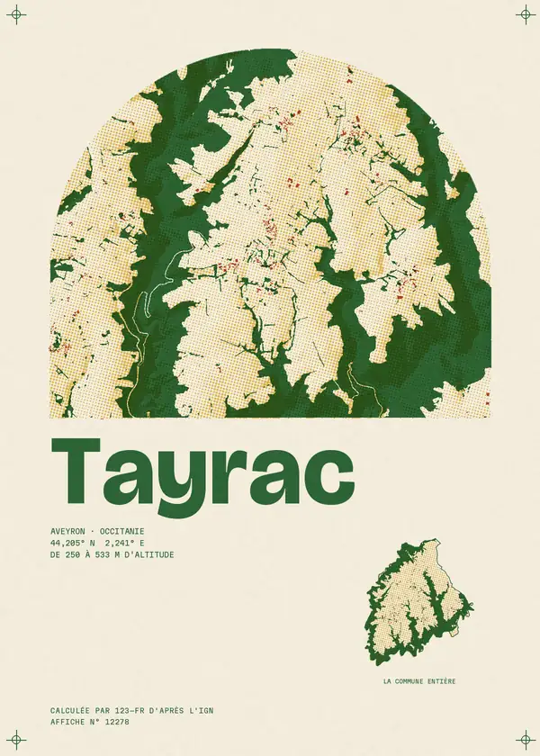 Affiche de Tayrac, calculée par 123-fr d'après l'IGN