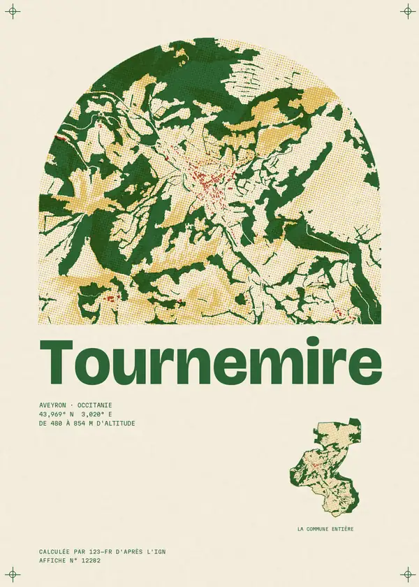 Affiche de Tournemire, calculée par 123-fr d'après l'IGN