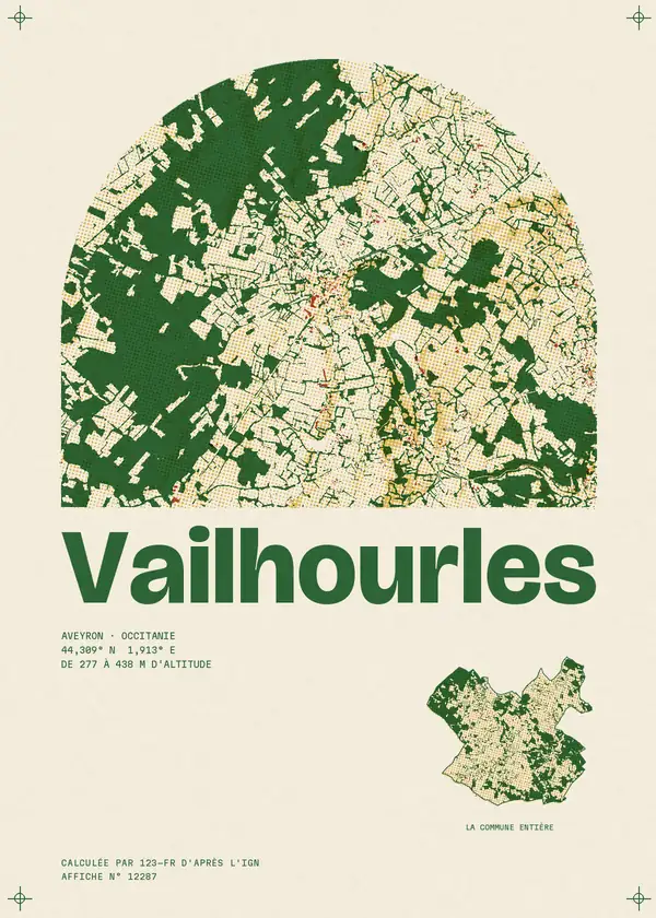 Affiche de Vailhourles, calculée par 123-fr d'après l'IGN