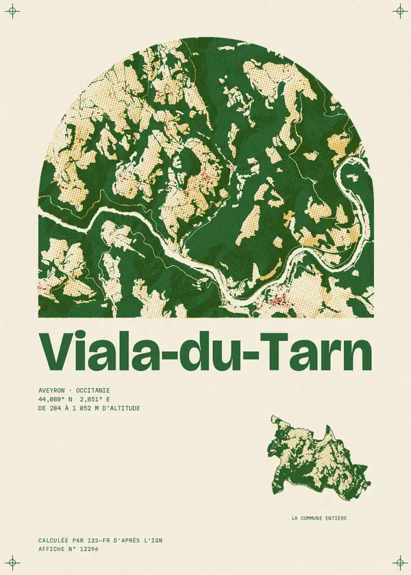 Affiche de Viala-du-Tarn, calculée par 123-fr d'après l'IGN