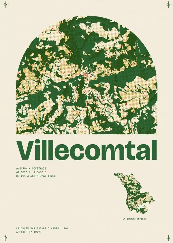 Affiche de Villecomtal, calculée par 123-fr d'après l'IGN