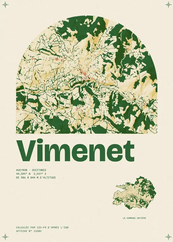 Affiche de Vimenet, calculée par 123-fr d'après l'IGN