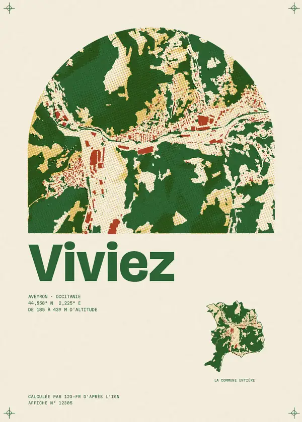 Affiche de Viviez, calculée par 123-fr d'après l'IGN