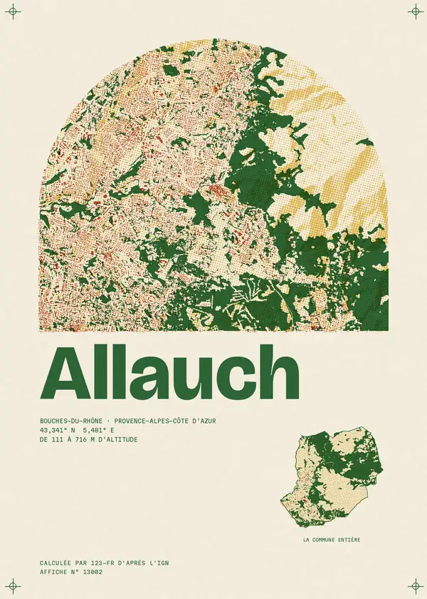 Affiche de Allauch, calculée par 123-fr d'après l'IGN