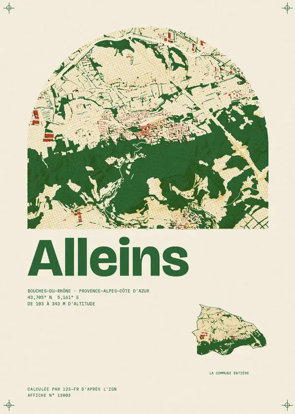 Affiche de Alleins, calculée par 123-fr d'après l'IGN