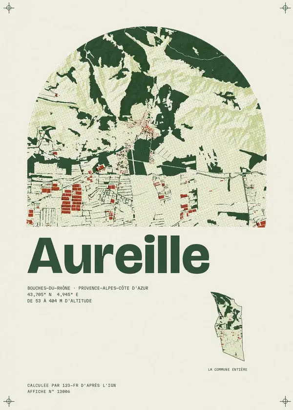 Affiche de Aureille, calculée par 123-fr d'après l'IGN