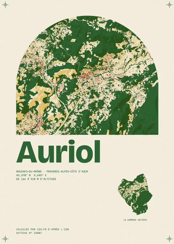 Affiche de Auriol, calculée par 123-fr d'après l'IGN