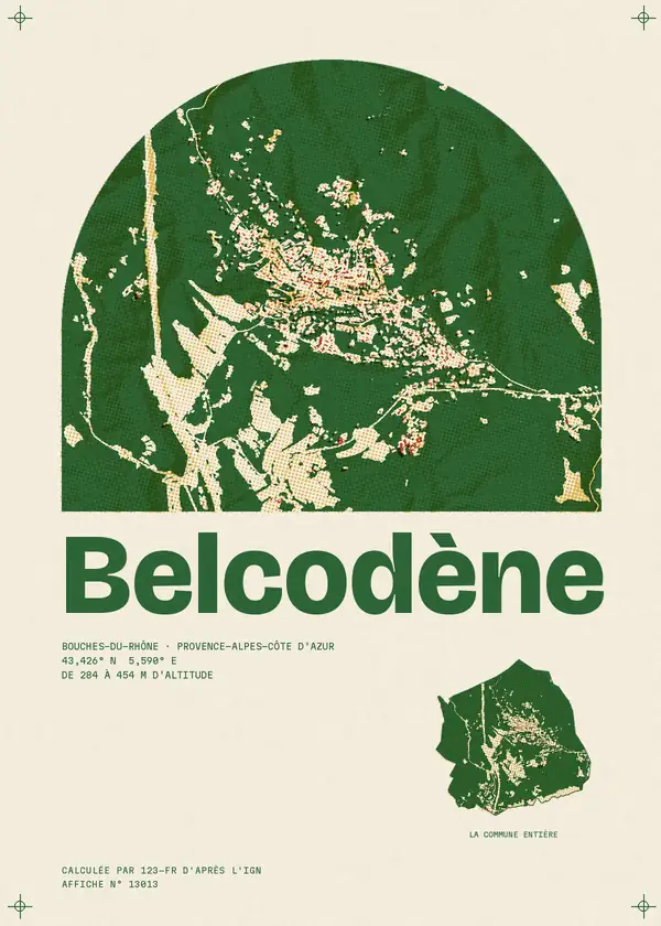 Affiche de Belcodène, calculée par 123-fr d'après l'IGN