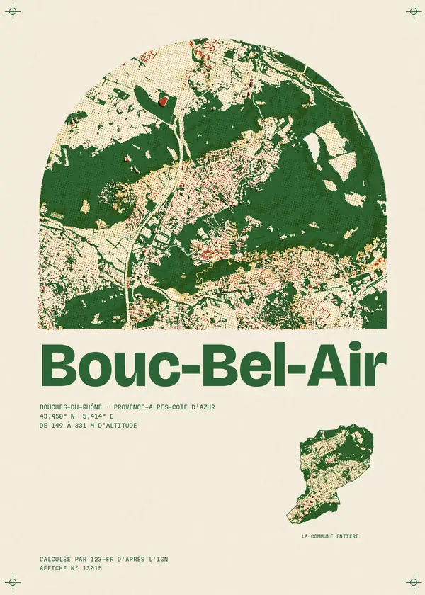 Affiche de Bouc-Bel-Air, calculée par 123-fr d'après l'IGN