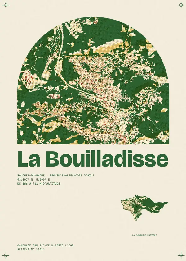 Affiche de La Bouilladisse, calculée par 123-fr d'après l'IGN